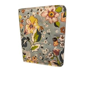 Vera Bradley Floral Bifold Zip Wallet Snap Closure Blue